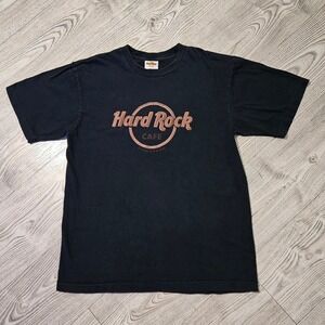 Hard Rock Cafe Singapore Vintage Tee - Leather Appearance Logo -Size Medium
